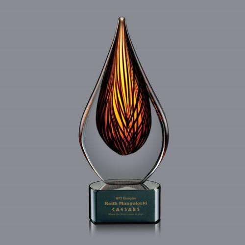 Recognition Awards - Shop by Shape - Flame Awards - Barcelo Award on Black Base