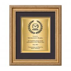 Custom Engraved Award Plaques - Regal Certificate TexEtch Vert - Gold