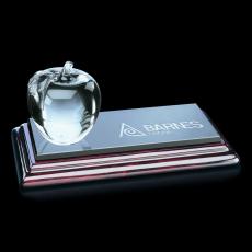 Paperweights - Apple/Clear Leaf on Sommerville Base