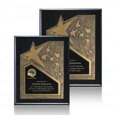 Custom Engraved Award Plaques - Braxton Plaque - Black/Gold