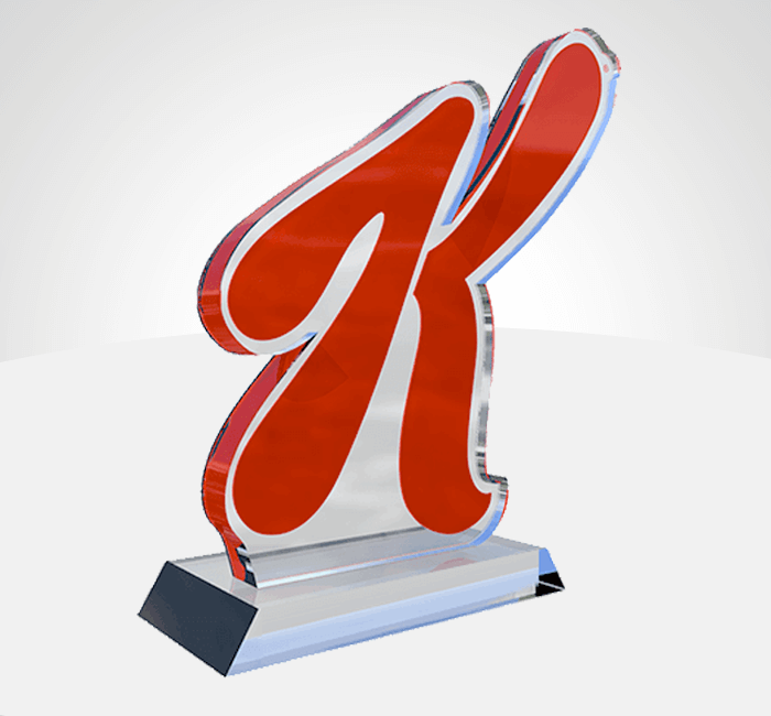 Example Custom Award in the Shape of Your Logo - Kellogg's K