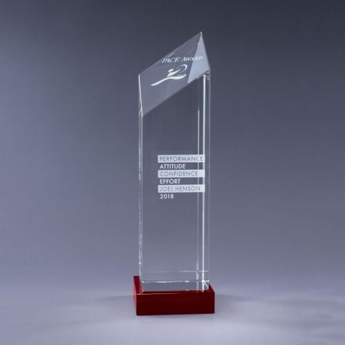 Recognition Awards - Crystal Awards - Colored Crystal Awards - Encore - Red