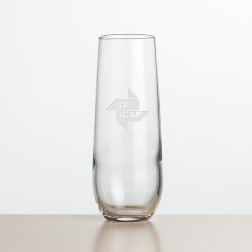 Corporate Gifts - Barware - Wine & Champagne - Champagne Flutes - Ossington Stemless Flute - 8.5oz - Deep Etch