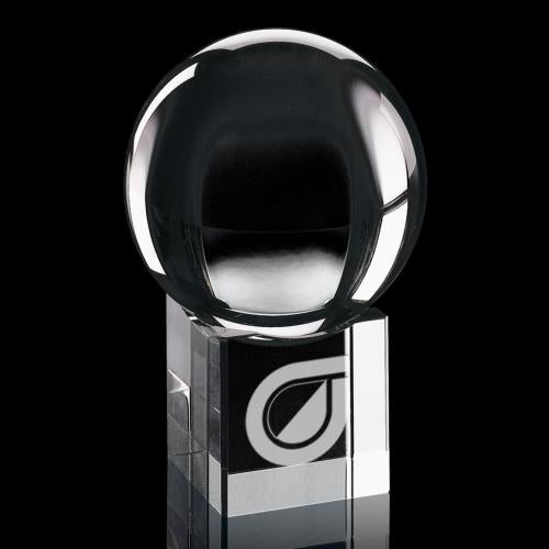 Recognition Awards - Crystal Awards - Optical Sphere Award on Cube Base