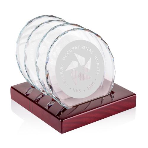 Corporate Gifts - Coasters - Porterfield Coasters - Set of 4 on Piano Finish Rosewood