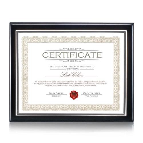 Plaque Awards - Certificate Frames - Farnsworth Certificate Holder