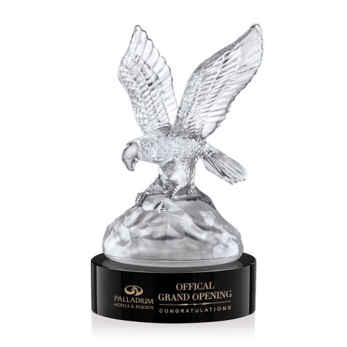 Recognition Awards - Crystal Awards - Buntingford Eagle on Black Base