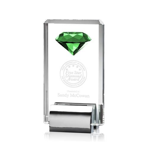 Recognition Awards - Crystal Awards - Elmira Gemstone Award - Emerald