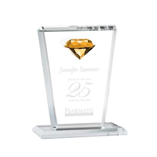 Recognition Awards - Crystal Awards - Regina Gemstone Award - Amber