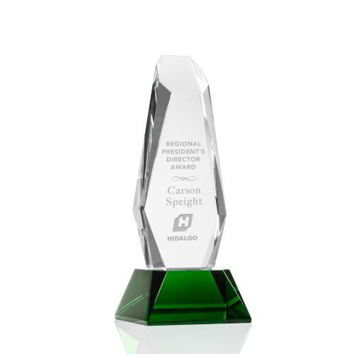 Recognition Awards - Crystal Awards - Rawlinson Award on Base - Green 