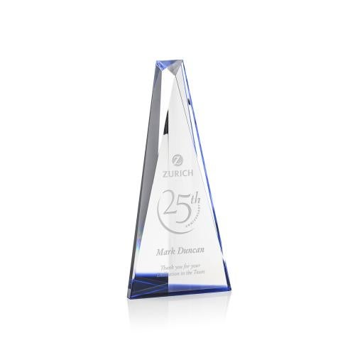 Recognition Awards - Crystal Awards - Belize Award - Optical/Blue