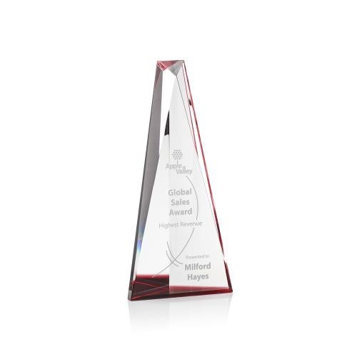 Recognition Awards - Crystal Awards - Belize Award - Optical/Red