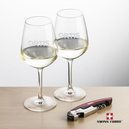 Corporate Gifts - Barware - Glasses Sets - Swiss Force® Opener & Mandelay Wine
