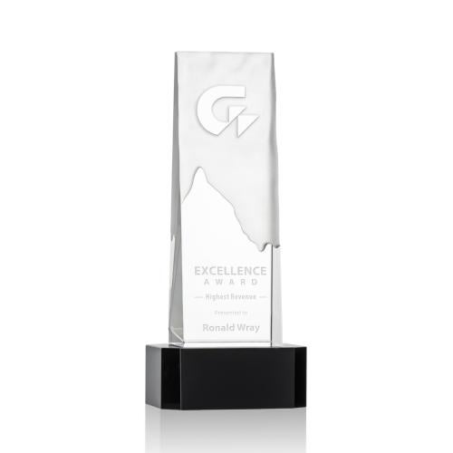 Recognition Awards - Crystal Awards - Rushmore Award on Base - Black