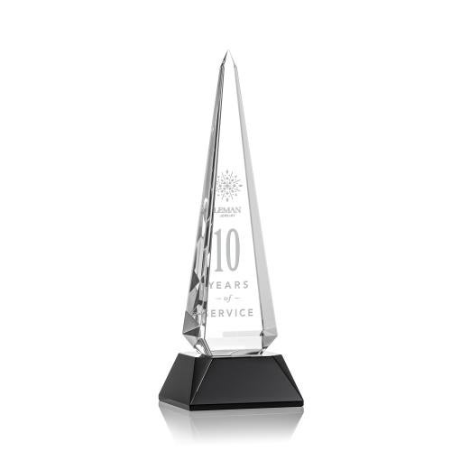Recognition Awards - Crystal Awards - Helmsley Obelisk - Black