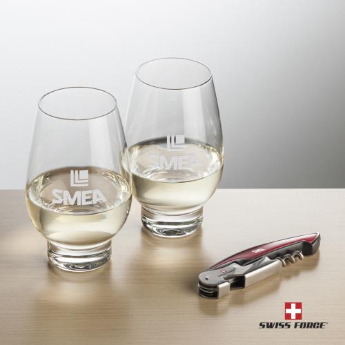 Corporate Gifts - Barware - Glasses Sets - Swiss Force&reg; Opener & Glenarden Stemless Wine