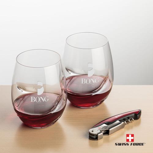 Corporate Gifts - Barware - Barware Gift Sets - Swiss Force&reg; Opener & Bartolo Stemless Wine