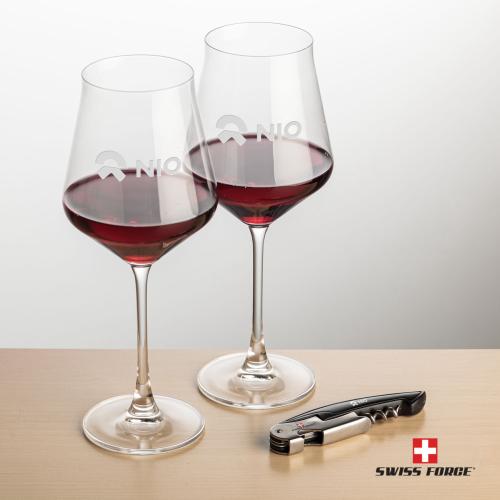 Corporate Gifts - Barware - Glasses Sets - Swiss Force&reg; Opener & Bretton Wine