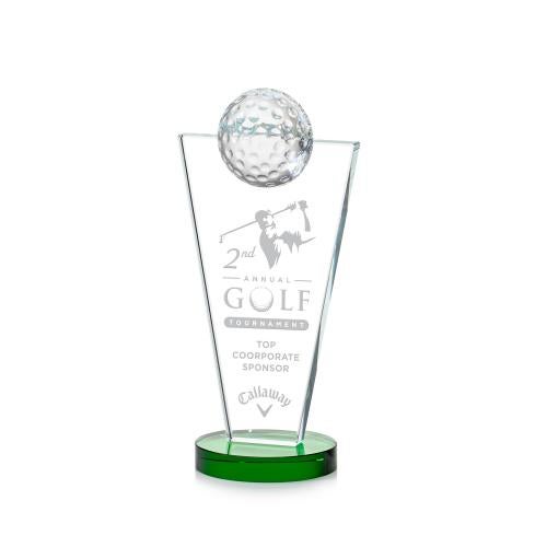Recognition Awards - Crystal Awards - Slough Golf Award - Green