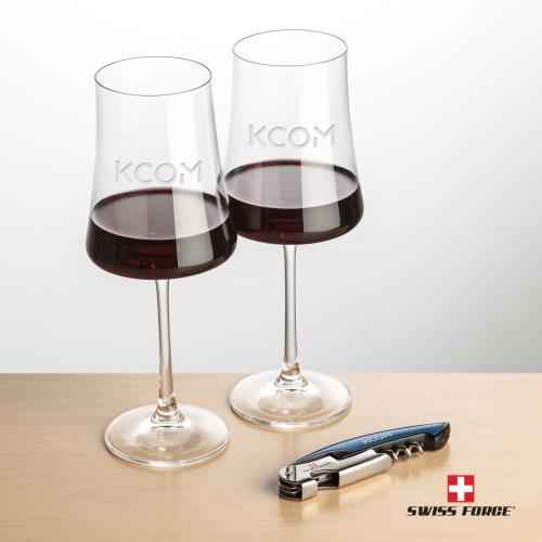 Corporate Gifts - Barware - Glasses Sets - Swiss Force&reg; Opener & Dakota Wine