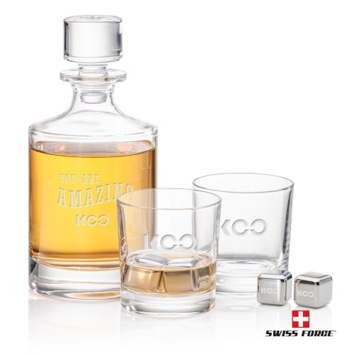 Corporate Gifts - Barware - Glasses Sets - Whitlock Decanter Set & Ice Cubes