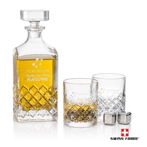 Corporate Gifts - Barware - Glasses Sets - Longford Decanter Set & Ice Cubes