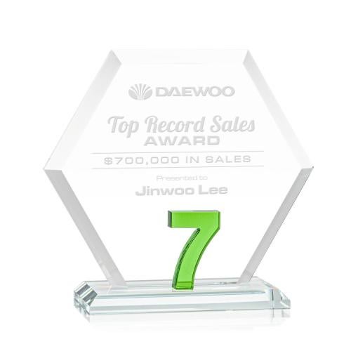 Recognition Awards - Crystal Awards - Riviera Milestone Award - Green