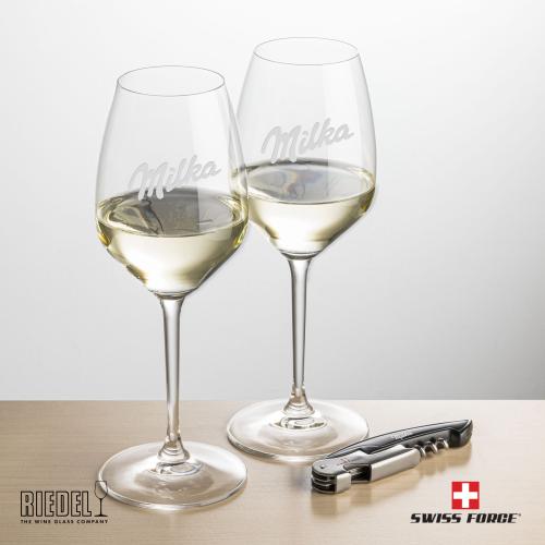 Corporate Gifts - Barware - Glasses Sets - Swiss Force&reg; Opener & RIEDEL Extreme Wine