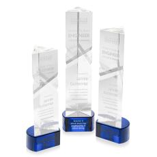 Oakham Award on Paragon Base - Blue - Crystal Pillar Awards