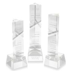 Oakham Award on Robson Base - Clear - Crystal Pillar Awards