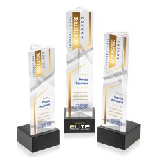 Oakham VividPrint Award on Hancock Base - Black - Crystal Pillar Awards