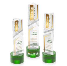 Oakham VividPrint Award on Marvel Base - Green - Crystal Pillar Awards