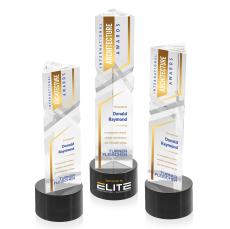 Oakham VividPrint Award on Marvel Base - Black - Crystal Pillar Awards