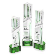 Oakham VividPrint Award on Paragon Base - Green - Crystal Pillar Awards