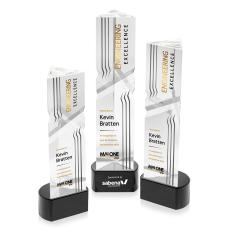 Oakham VividPrint Award on Paragon Base - Black - Crystal Pillar Awards
