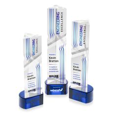 Oakham VividPrint Award on Paragon Base - Blue - Crystal Pillar Awards