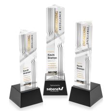Oakham VividPrint Award on Robson Base - Black - Crystal Pillar Awards