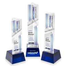 Oakham VividPrint Award on Robson Base - Blue - Crystal Pillar Awards