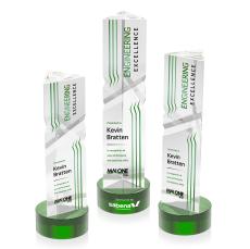 Oakham VividPrint Award on Stanrich Base - Green - Crystal Pillar Awards