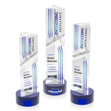 Oakham VividPrint Award on Stanrich Base - Blue - Crystal Pillar Awards