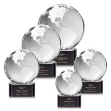 Globe Award on Paragon Base - Black - Years of Service Awards