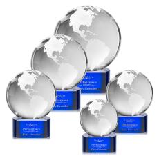 Globe Award on Paragon Base - Blue - Years of Service Awards
