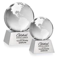 Globe Award on Aluminum Base - Years of Service Awards