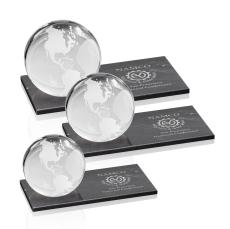 Globe Award on Rectangle Marble Base - Years of Service Awards