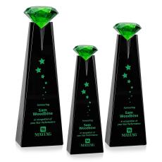 Alicia Gemstone Award - Black/Emerald - Years of Service Awards