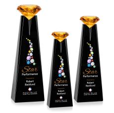 Alicia Gemstone VividPrint Award - Black/Amber - Years of Service Awards