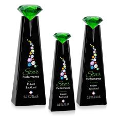 Alicia Gemstone VividPrint Award - Black/Emerald - Years of Service Awards