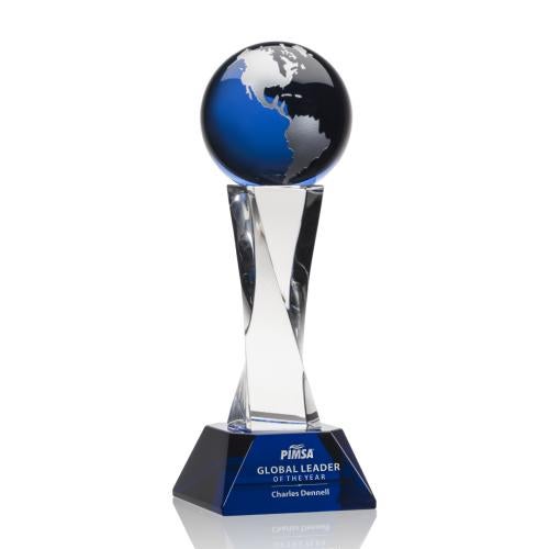 Recognition Awards - Shop by Shape - Globe Awards - Langport Globe Award - Blue
