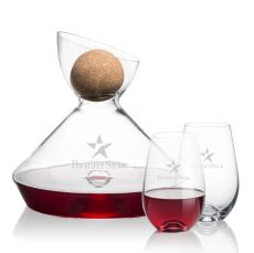 Woodbury Carafe w/Cork Stopper & Boston Stemless Wine - Carafes