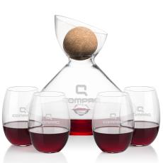 Woodbury Carafe w/Cork Stopper & Carlita Stemless Wine - Carafes